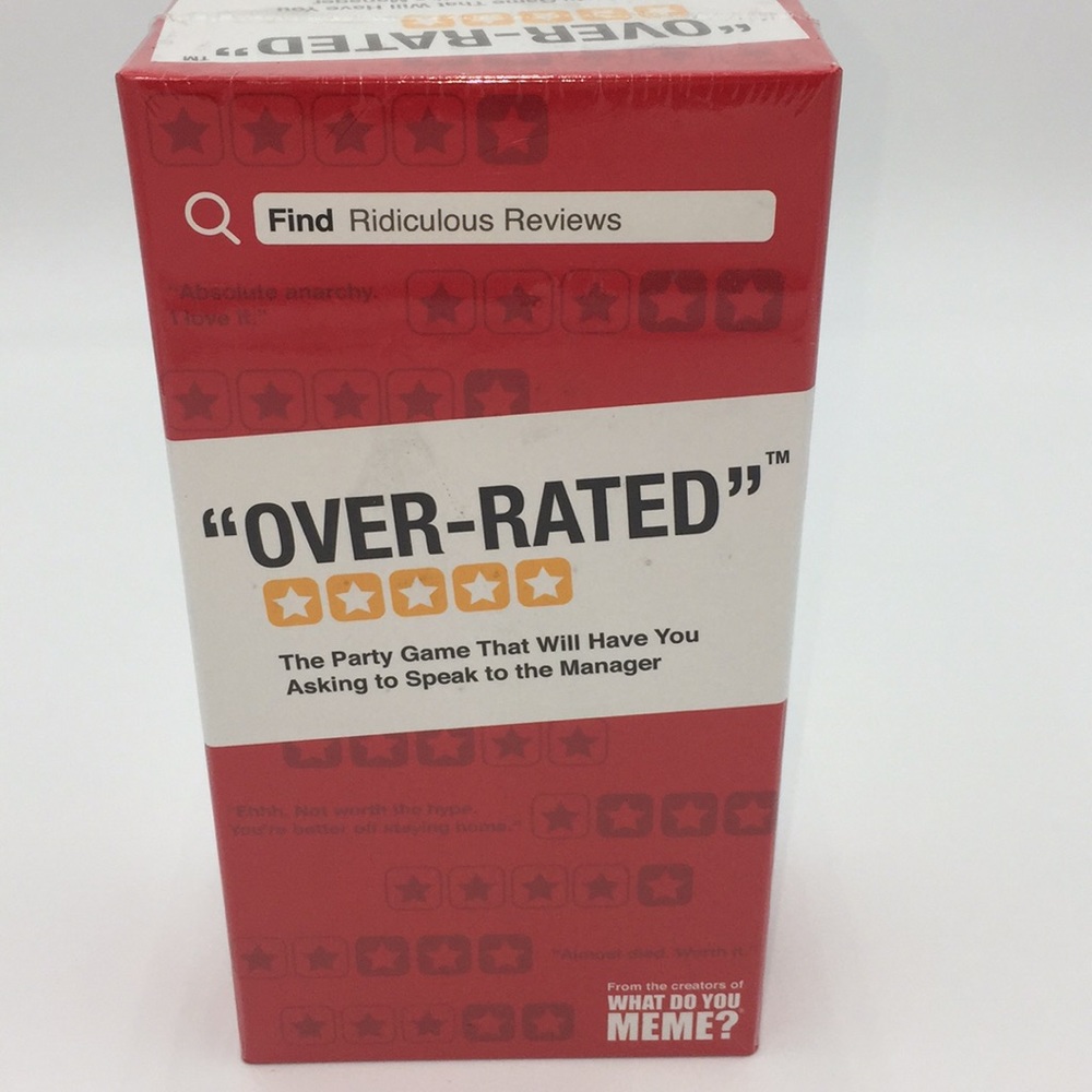 Over-Rated Adult Party Card Game 3-20 Players Ages 17+ Sealed